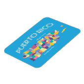 Puerto Rico Colorful Map Magneet (Linkerzijde)