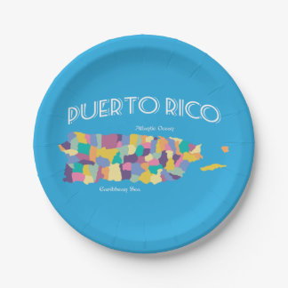 Puerto Rico Colorful Map Papieren Bordje