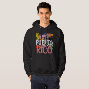Puerto Rico Cool Graffiti Mural Hoodie, Mannen Hoodie