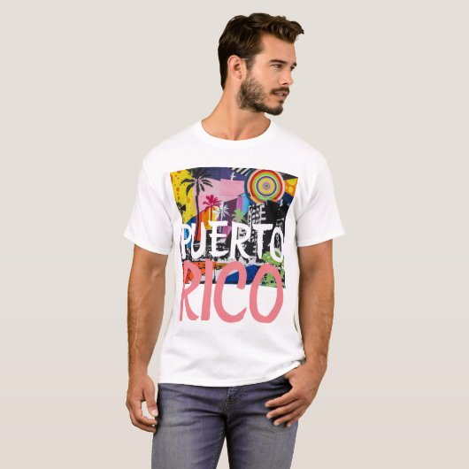 Puerto Rico Cool Graffiti Mural Shirt, Mannen 2 T-shirt (Voorkant volledig)