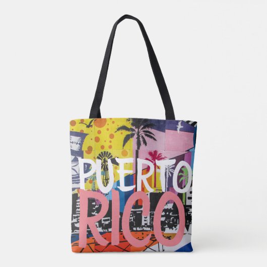 Puerto Rico Cool Graffiti Mural Tote Bag (Achterkant)