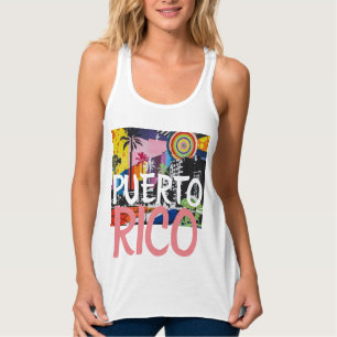 Puerto Rico Cool Graffiti Muurschildering Tank, Vr Tanktop