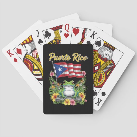 Puerto Rico Coquí Frog Boricua Pride Pokerkaarten (Achterkant)