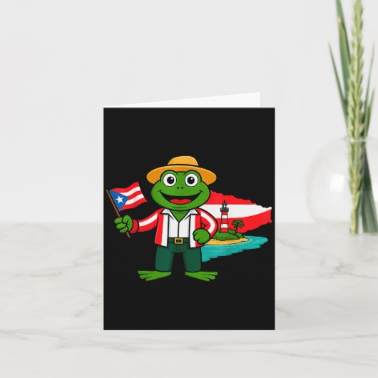 Puerto Rico Coqui Frog Flag Shirt For Men Women Ki Kaart (Voorkant)