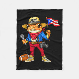 Puerto Rico coqui kikker straat muziek voetbalPuer Fleece Deken