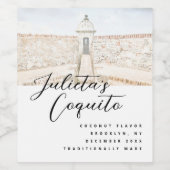 Puerto Rico Coquito Minimalist Bottle Label Wijn Etiket (Enkel label)