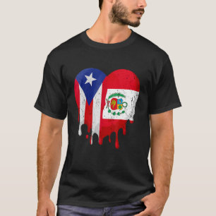 Puerto Rico Costa Rica Flag Heart Groot Patriot Co T-shirt