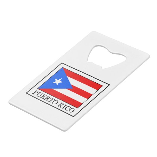 Puerto Rico Creditkaart Flessenopener (Voorkant Gekanteld)