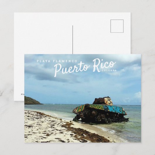Puerto Rico, Culebra, Flamenco Playa Briefkaart (Voorkant / Achterkant)