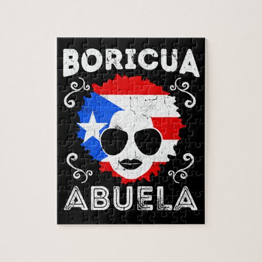 Puerto Rico Dames Abuela Grandma Flag Moederdag Legpuzzel (Verticaal)