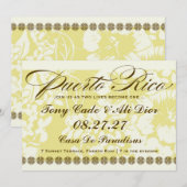 PUERTO RICO Destination Tropical Floral Linen Kaart (Voorkant / Achterkant)