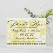 PUERTO RICO Destination Tropical Floral Linen Kaart (Staand voorkant)