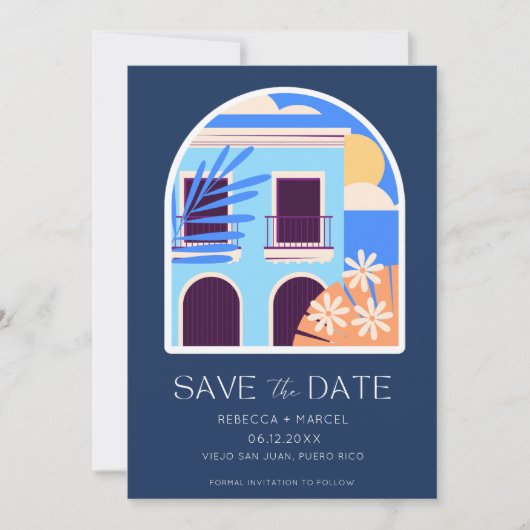 Puerto Rico Destination Wedding Save The Date (Voorkant)
