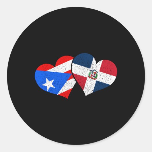 Puerto Rico Dominican Republic Pride Puerto Rican Ronde Sticker (Voorkant)