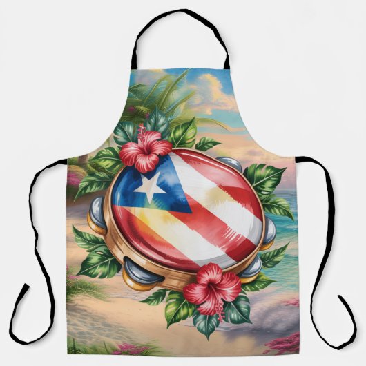 Puerto Rico Eiland Strandmuziek Schort (Voorkant)