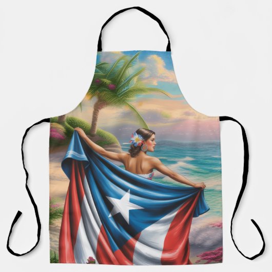 Puerto Rico Eilandvrouw Schort (Voorkant)
