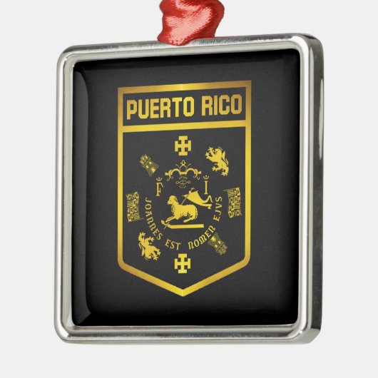 Puerto Rico Emblem Metalen Ornament (Links)