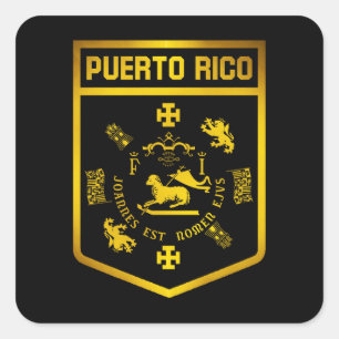 Puerto Rico Emblem Vierkante Sticker