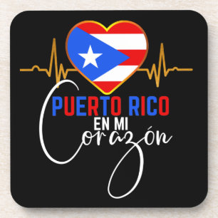 Puerto Rico en mi Corazon Puerto Rican Pride Bier Onderzetter