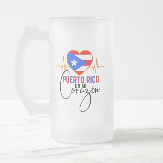 Puerto Rico en mi Corazon Puerto Rican Pride Matglas Bierpul (Links)