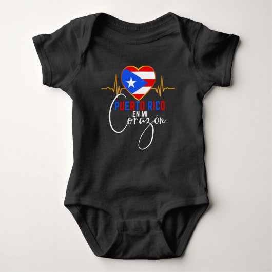 Puerto Rico en mi Corazon Puerto Rican Pride Romper (Voorkant)