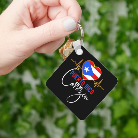 Puerto Rico en mi Corazon Puerto Rican Pride Sleutelhanger (Hand)