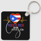 Puerto Rico en mi Corazon Puerto Rican Pride Sleutelhanger (Achterkant)