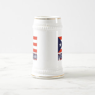 Puerto Rico en Puerto Ricaanse vlag Bierpul