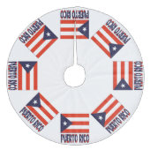 Puerto Rico en Puerto Ricaanse vlag Fleece Kerstboom Rok (Voorkant)
