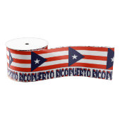 Puerto Rico en Puerto Ricaanse vlag Grosgrain Lint (Spoel)