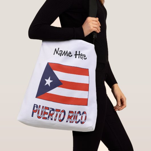 Puerto Rico en Puerto Ricaanse vlag met Jouw naam Crossbody Tas (Dichtbij)
