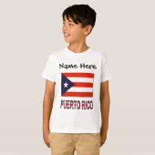Puerto Rico en Puerto Ricaanse vlag met Jouw naam T-shirt (Voorkant volledig)