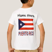 Puerto Rico en Puerto Ricaanse vlag met Jouw naam T-shirt (Achterkant)