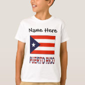 Puerto Rico en Puerto Ricaanse vlag met Jouw naam T-shirt (Voorkant)