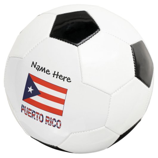 Puerto Rico en Puerto Ricaanse vlag met Jouw naam  Voetbal (Drie kwart)