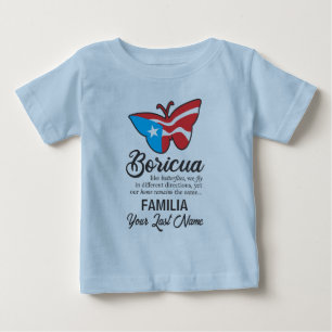 Puerto Rico Familienaam Vlag Vlinder Quote