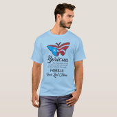 Puerto Rico Familienaam Vlag Vlinder Quote T-shirt (Voorkant volledig)