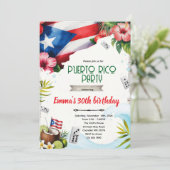 Puerto Rico feestthema uitnodiging (Staand voorkant)