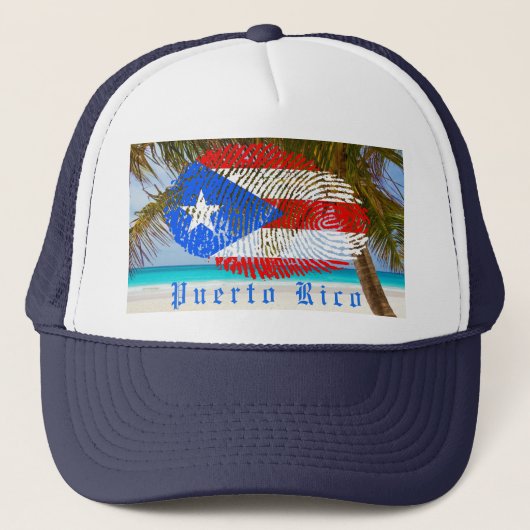 Puerto Rico Finger Print Trucker Pet (Voorkant)