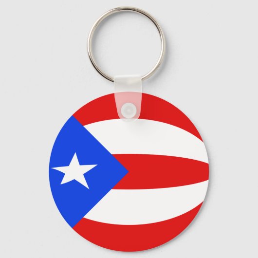 Puerto Rico Fisheye Flag Sleutelhanger (Voorkant)