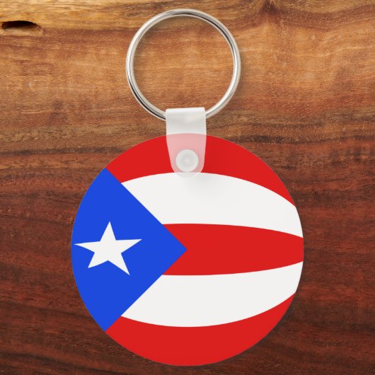 Puerto Rico Fisheye Flag Sleutelhanger (Voorkant)