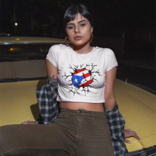 Puerto Rico Fist Power Sticker T-shirt