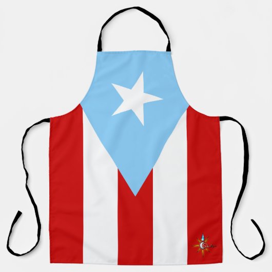 Puerto Rico Flag All Over Print Large Apron Schort (Voorkant)