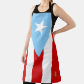 Puerto Rico Flag All Over Print Large Apron Schort (Insitu)