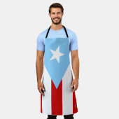 Puerto Rico Flag All Over Print Large Apron Schort (Gedragen)