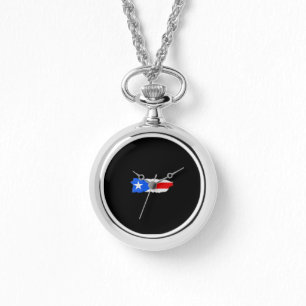 Puerto Rico flag and map Horloge