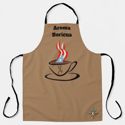 Puerto Rico Flag Aroma Over Print Large Apron Schort (Voorkant)
