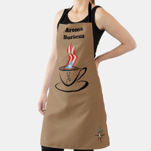 Puerto Rico Flag Aroma Over Print Large Apron Schort (Insitu)