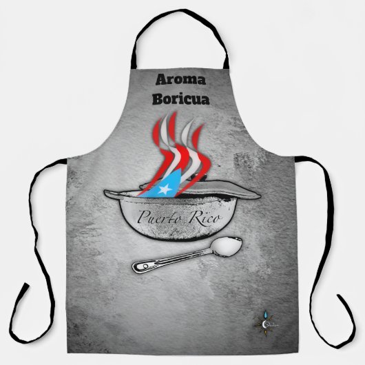 Puerto Rico Flag Aroma Over Print Large Apron Schort (Voorkant)