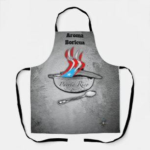 Puerto Rico Flag Aroma Over Print Medium Apron Schort